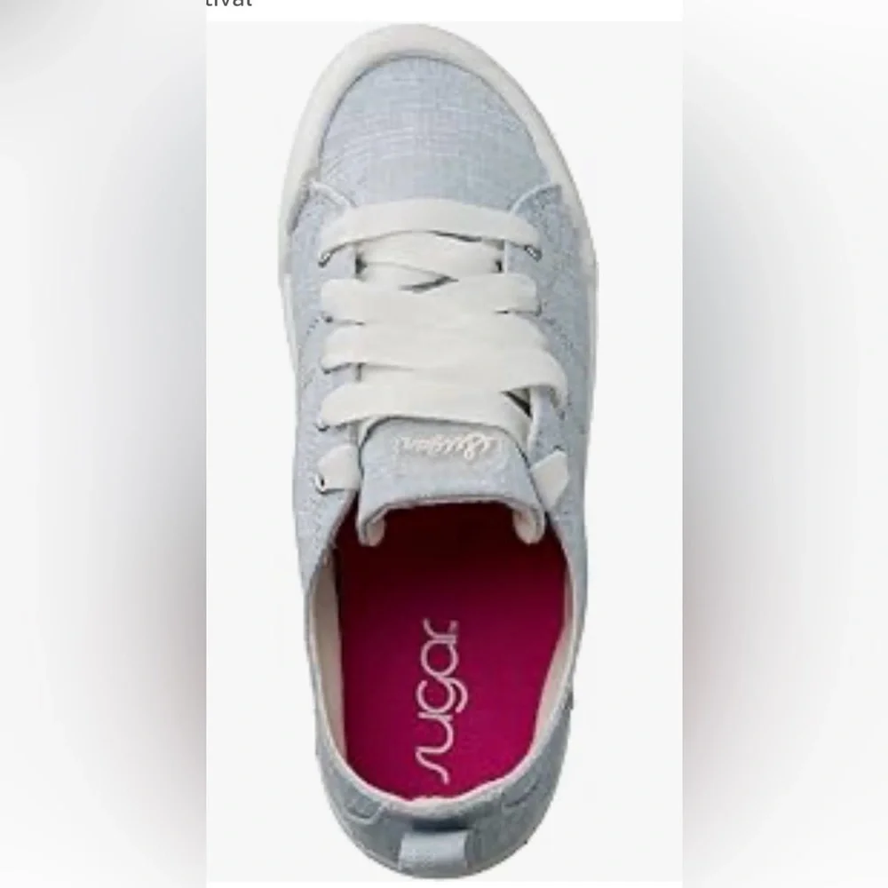 Sugar Womens Festival Light Blue Lace Up Sneaker 9.5M